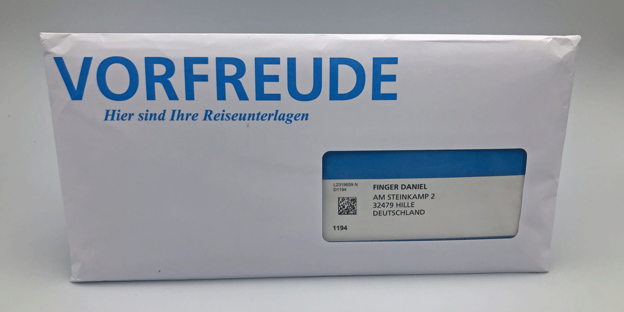 Die AIDA Reiseunterlagen