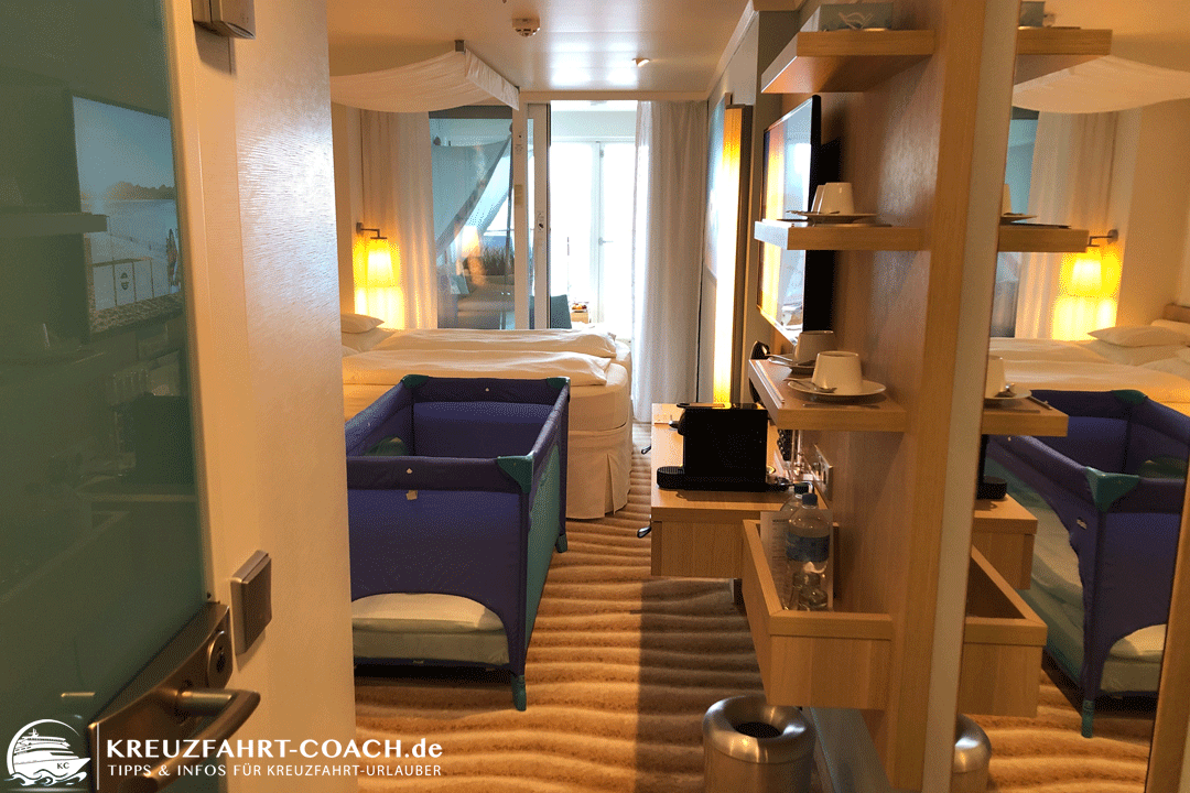 AIDAnova Kabine 9086 mit Babybett Kabine mit Babybett