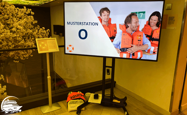 Musterstation auf AIDAnova AIDA Seenotrettungsübung - Musterstation auf AIDAnova