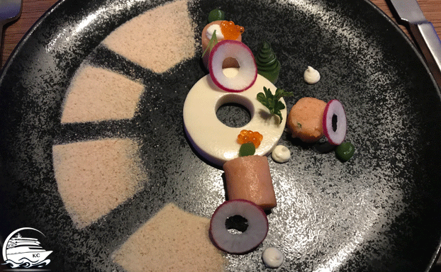 Vorspeise im Time Machine Restaurant AIDAnova Erfahrungen - Das Essen - Time Machine Vorspeise