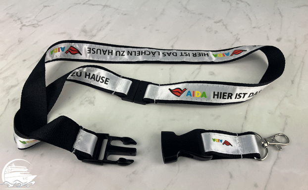 AIDA Lanyard mit abnehmbarem Kartenhalter und Sicherheitsverschluss AIDA Lanyard mit abnehmbarem Kartenhalter und Sicherheitsverschluss