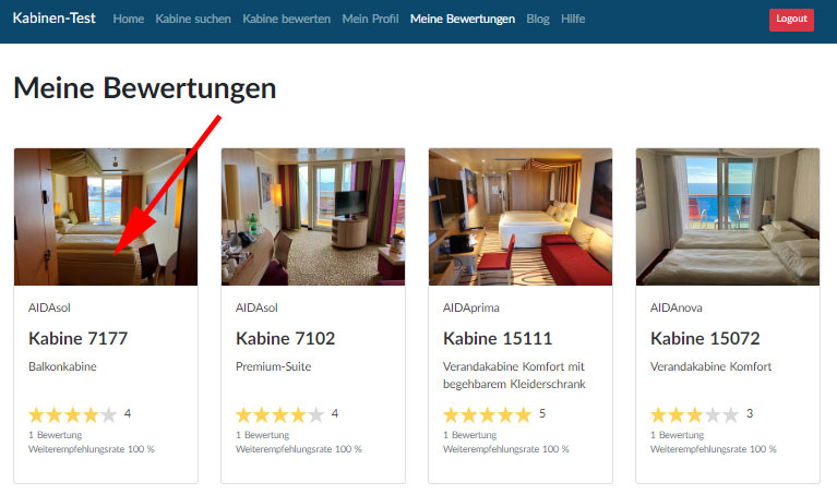 Übersicht eigene Bewertungen Beispiel Übersicht eigene Bewertungen
