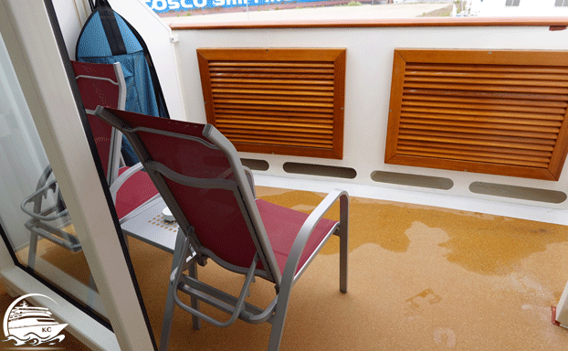 Veranda mit Stahlbrüstung AIDA Kabinen Ausstattung - Veranda mit Stahlbrüstung