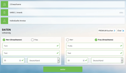 Neues Buchungssystem bei AIDA 7 AIDA - Neues Buchungssystem - Schritt 4 - Daten eingeben
