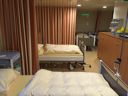 AIDAperla Hospital - Krankenstation Blick in die Krankenstation im AIDA Hospital.